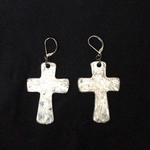 Silver Cross earrings